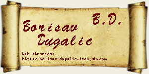 Borisav Dugalić vizit kartica